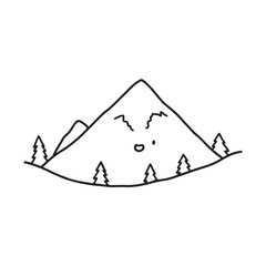 Black and White Mountain Illustration Image in Minimalist Line Art Style, Clean and Elegant Design