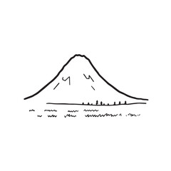 Black and White Mountain Illustration Image in Minimalist Line Art Style, Clean and Elegant Design