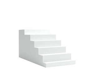 Simple, white, angled steps