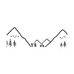 Black and White Mountain Illustration Image in Minimalist Line Art Style, Clean and Elegant Design