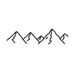 Black and White Mountain Illustration Image in Minimalist Line Art Style, Clean and Elegant Design