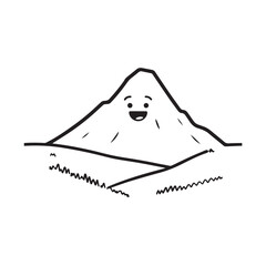 Black and White Mountain Illustration Image in Minimalist Line Art Style, Clean and Elegant Design