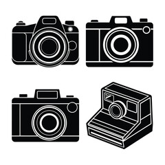 Camera icon set. Photo camera in flat style. Vector Video Camera Icons photography camera line art signs, vector illustration