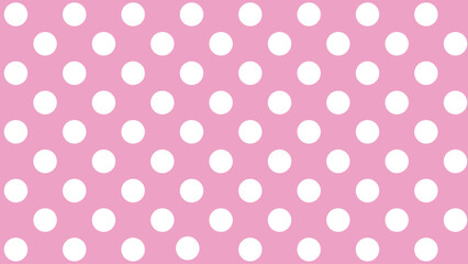 Pink seamless pattern with white drops. Polka dot background. Cute wallpaper with circle.