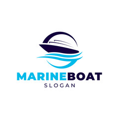 Marine boat logo template  design concept vector