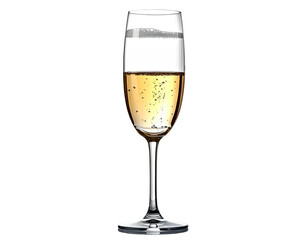 Champagne flute filled with sparkling wine