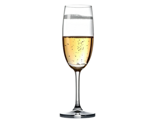 Champagne flute filled with sparkling wine