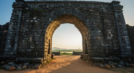 Fototapeta premium Ancient stone archway entrance