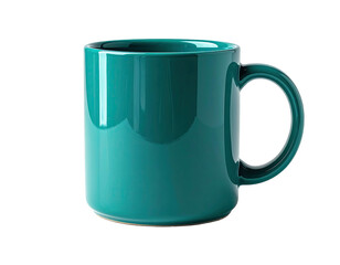 Teal ceramic mug with a simple design