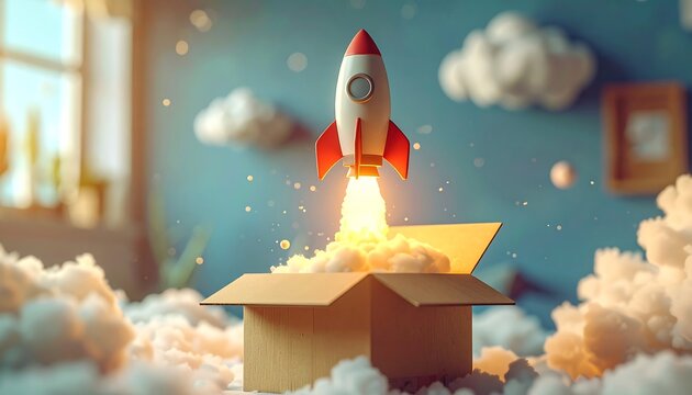 Rocket launching from a box