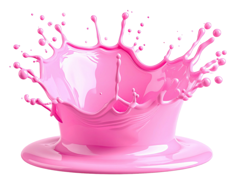 Pink liquid splash crown