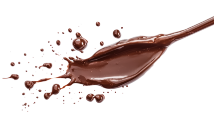 Melted Chocolate Arrow Splash isolated on a transparent background