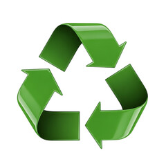 Obraz premium Green recycling symbol isolated on transparent background