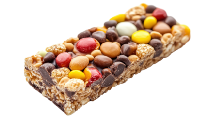 Nut and Candy Bar isolated on a transparent background