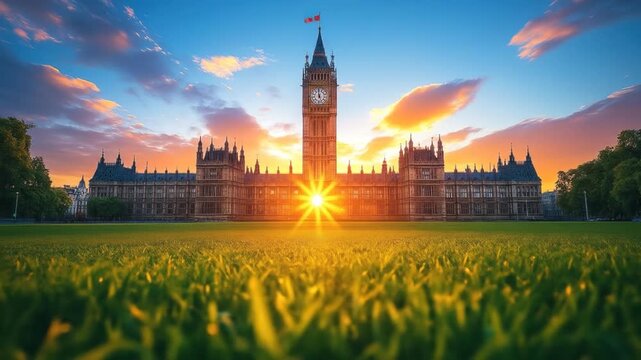 Sunrise over parliament buildings