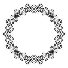 Celtic knot circle frame, ornamental loop border, vector design