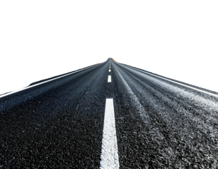 Empty highway disappearing into darkness