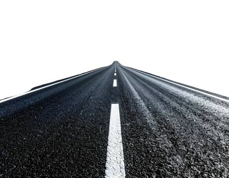 Empty highway disappearing into darkness