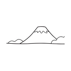 Black and White Mountain Illustration Image in Minimalist Line Art Style, Clean and Elegant Design