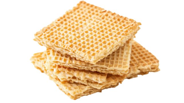 Stack of Square Wafers isolated on a transparent background