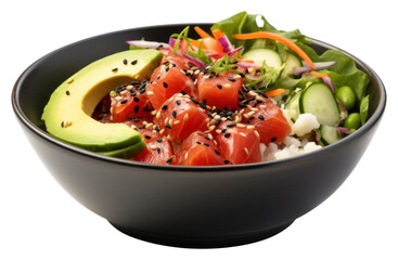 PNG Fresh poke bowl with avocado