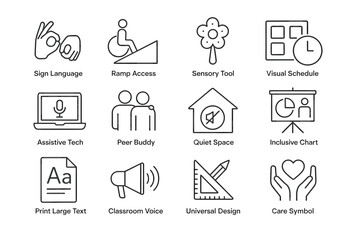 Accessibility and inclusion icons for education and support services