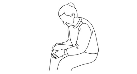 Senior woman experiencing knee pain, seeking relief and comfort for joint discomfort, perfect for aging, health, wellness, and medical campaigns