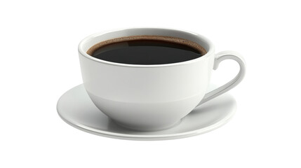 Obraz premium White coffee cup with dark liquid isolated on a transparent background