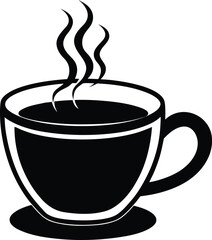 Cup Of Hot Coffee Steaming On Transparent Background