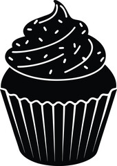 Cupcake With Pink Icing And Sprinkles On Transparent Background