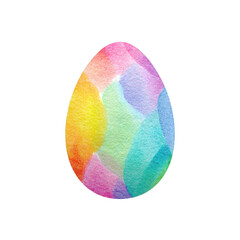 Watercolor rainbow egg pastel abstract colorful isolated textured spring Easter celebration with joyful vibe, soft gradient hues blend hand painted style transparency background, minimal