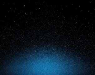 An ethereal abstract backdrop. A gradient shifts from deep black to brilliant blue, dotted with tiny stars, creating a luminous cosmic scene