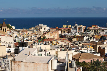 Panoramic view of Alicante city from the Viewpoint of the Hermitage of Santa Cruz neighborhood