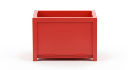 Red plastic storage box