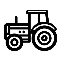 Simple black tractor flat icon