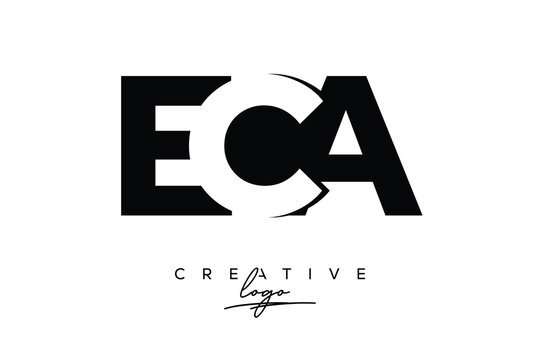 ECA Creative Minimalistic Negative Space Latter Logo with Modern Monogram for Branding and Business Letter mark Logo with Initial Letters Logo Design for Branding.	