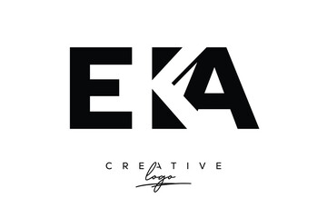 EKA Creative Minimalistic Negative Space Latter Logo with Modern Monogram for Branding and Business Letter mark Logo with Initial Letters Logo Design for Branding.	