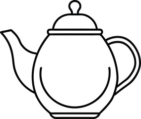 Obraz premium minimalist teapot continuous elegant kitchenware outline