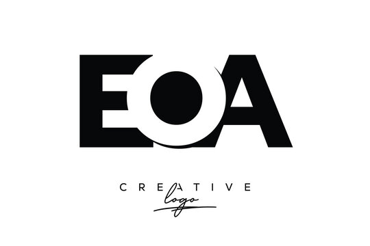 EOA Creative Minimalistic Negative Space Latter Logo with Modern Monogram for Branding and Business Letter mark Logo with Initial Letters Logo Design for Branding.	