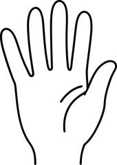 Obraz premium open palm continuous line smooth elegant hand sketch