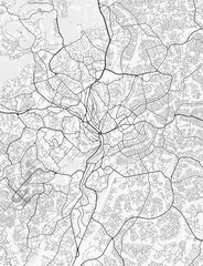 Yaounde City Map. Minimalist black and white line art poster for printing, wallpaper, wall art for home and office decor