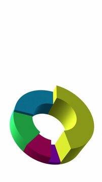 animation, loop, pie chart, infographic, diagram, chart, data, statistics, finance, business, economy, presentation, graphic, segments, growth, decrease, rise, fall, motion, seamless, design.