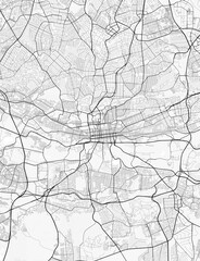 Johannesburg City Map. Minimalist black and white line art poster for printing, wallpaper, wall art for home and office decor