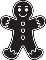 Christmas gingerbread man silhouette vector