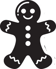 Christmas gingerbread man silhouette vector