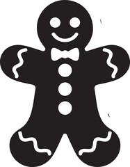 Christmas gingerbread man silhouette vector