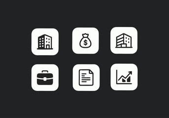 Minimalist Business Icon Set Vector