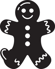 Christmas gingerbread man silhouette vector