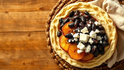 rustic food comfort food arepa with black beans arepa with plantains venezuelan arepa cornmeal bread sweet plantains black beans filling vegetarian arepa latin american cuisine
