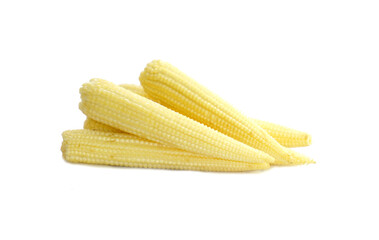 The young corn cobs are light yellow in color and can be cooked or eaten raw.
